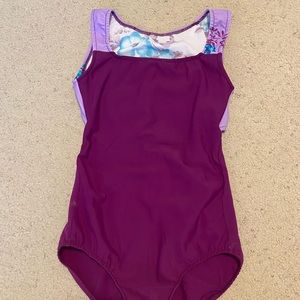 Purple floral leotard